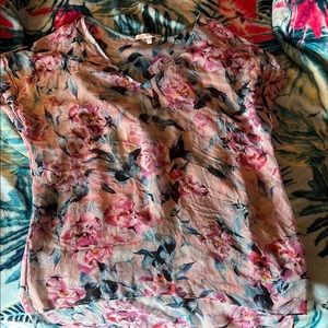Floral Pink and Blue Women's Top